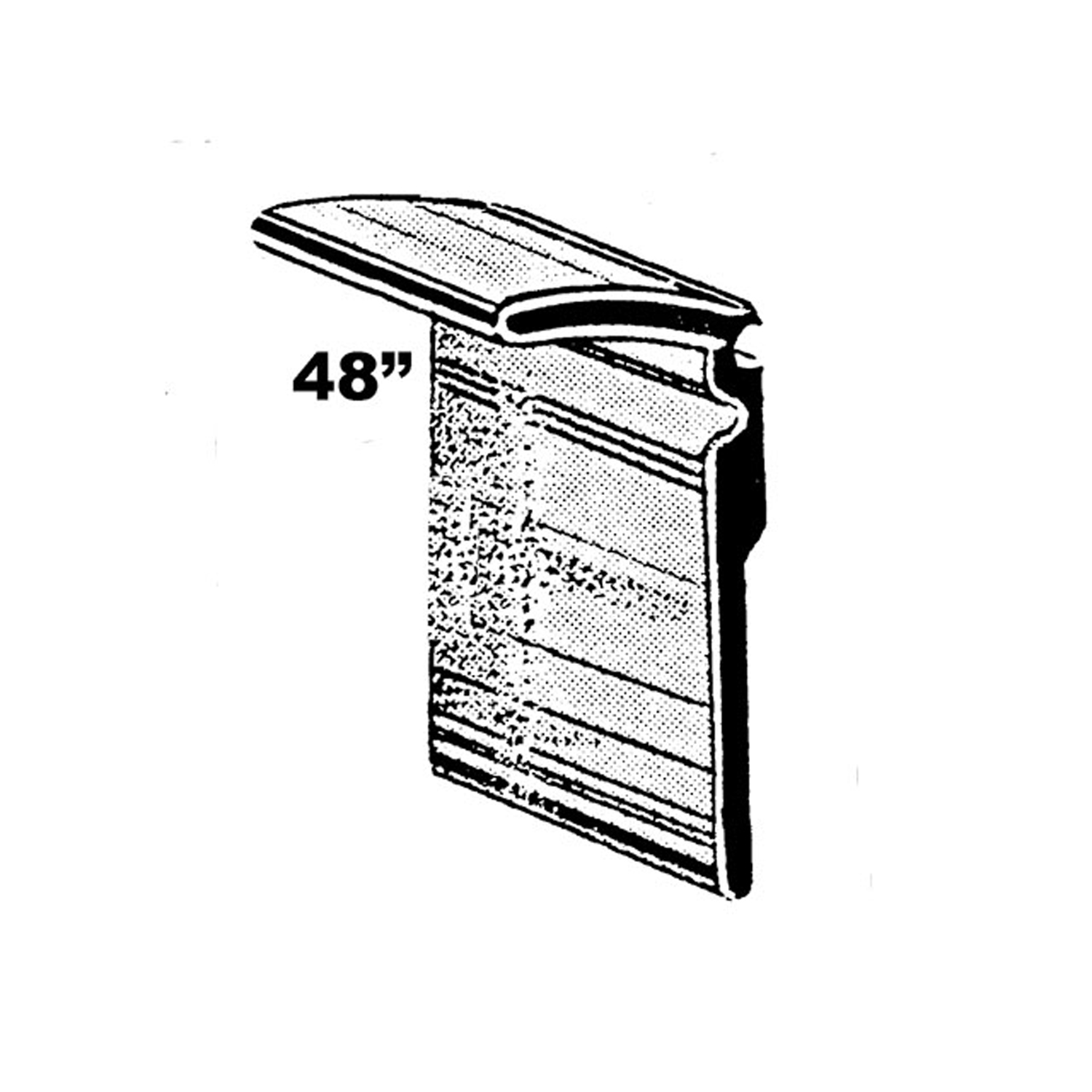 1973 Aston Martin V-8 Outside Door Window Sweeper.  All rubber.  48 Piece.  Each-WC 27-48