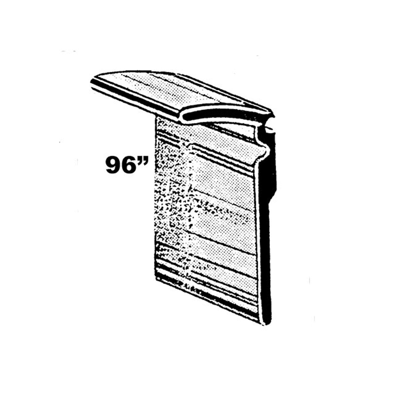 1982 Aston Martin V-8 Outside Door Window Sweeper.  All rubber.  96 Piece.  Each-WC 27-96