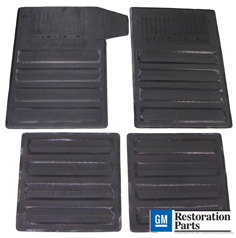 1972 Oldsmobile Cutlass Supreme Floor Mats, front and rear.  Nice reproduction.  Black only-FM 7301