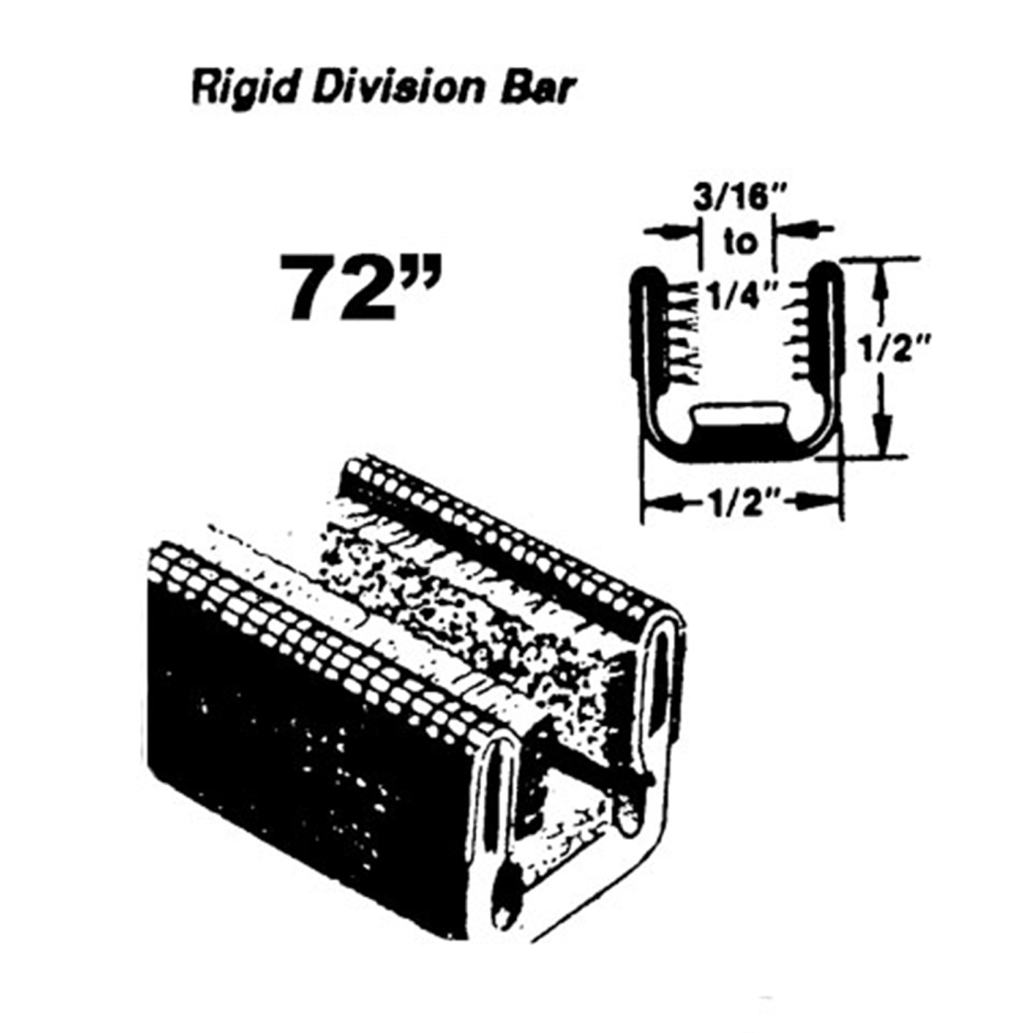 1952 GMC 253-22 Upper and lower rigid division-bar channel-WC 25-72