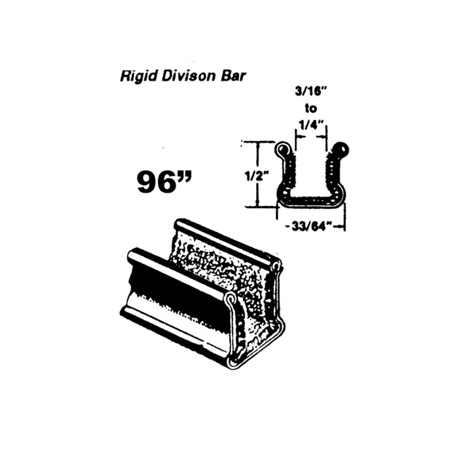 1953 Chevrolet Corvette Rigid division-bar channel. Made with Zinc-plated bead-WC 1-96