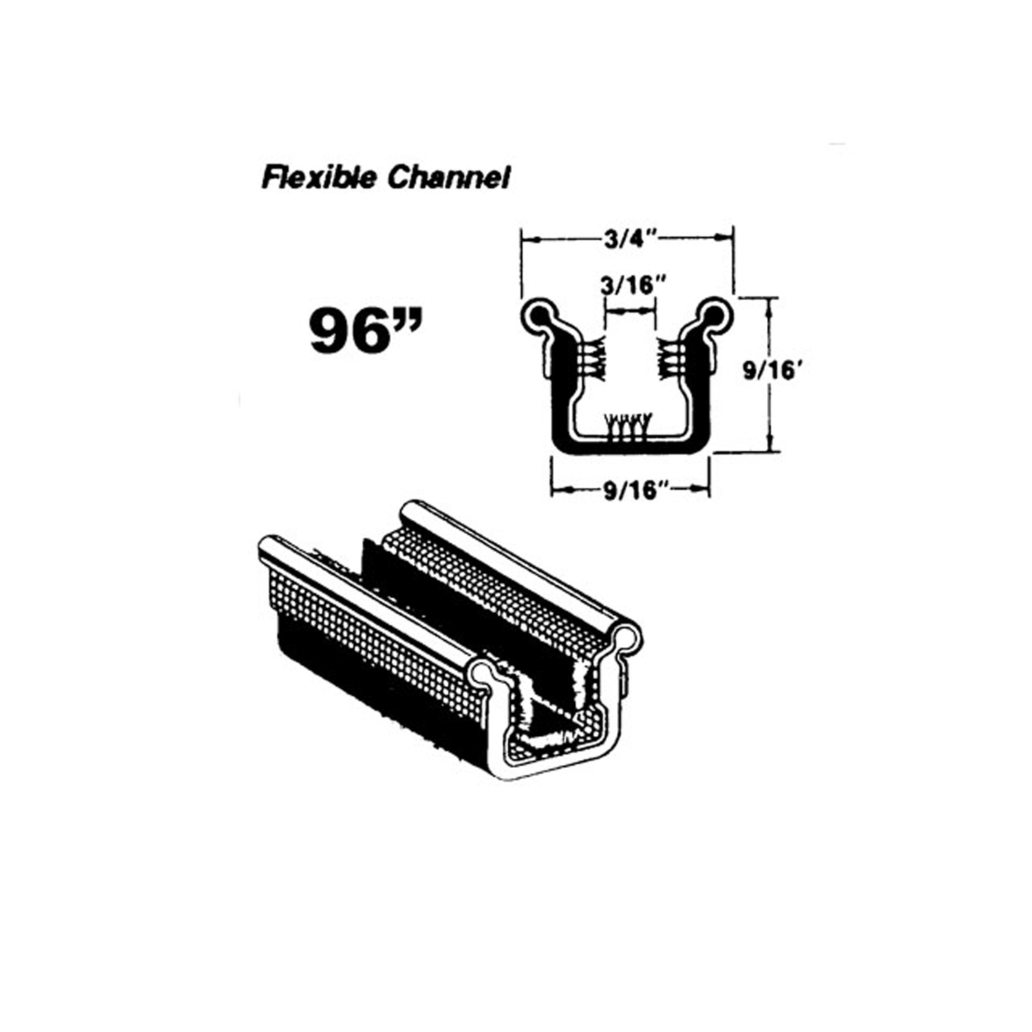 1962 Lincoln Continental Flexible window channel-WC 10-96