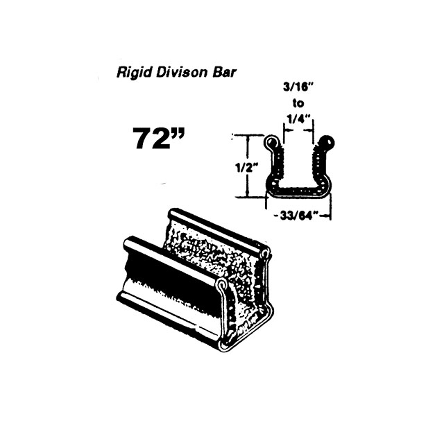 1960 Oldsmobile Dynamic 88 Rigid division-bar channel. Made with Zinc-plated bead-WC 1-72