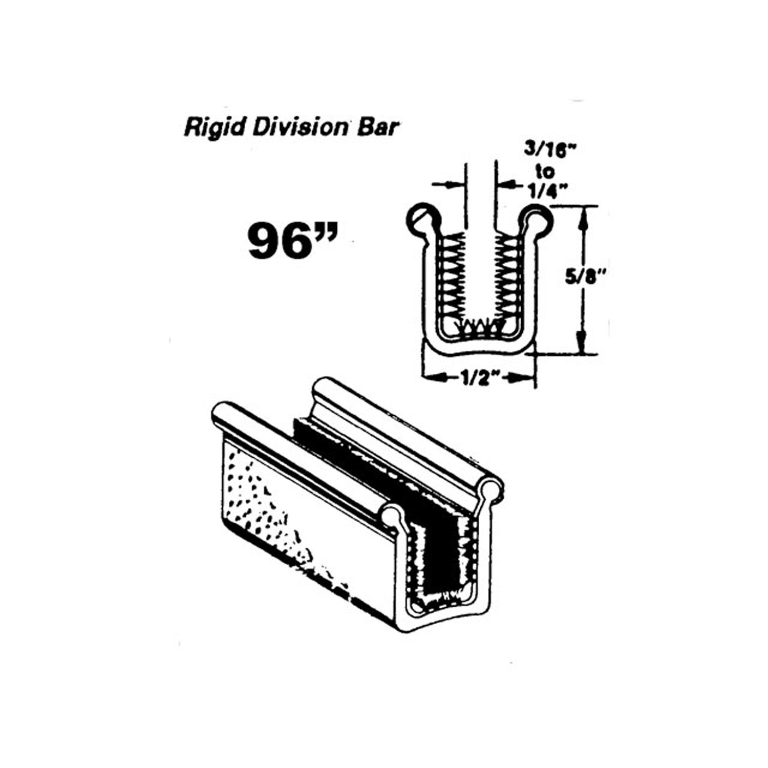 1961 Ford Ranch Wagon Rigid division-bar channel-WC 28-96