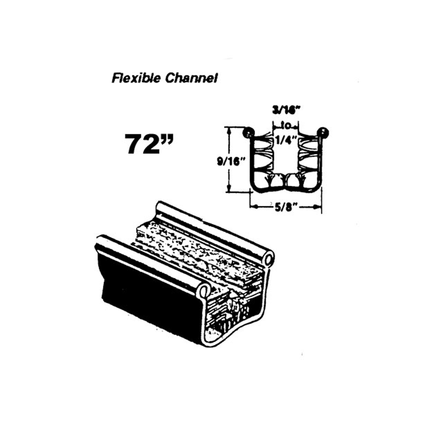 1954 Chevrolet Corvette Flexible glass-run channel-WC 11-72