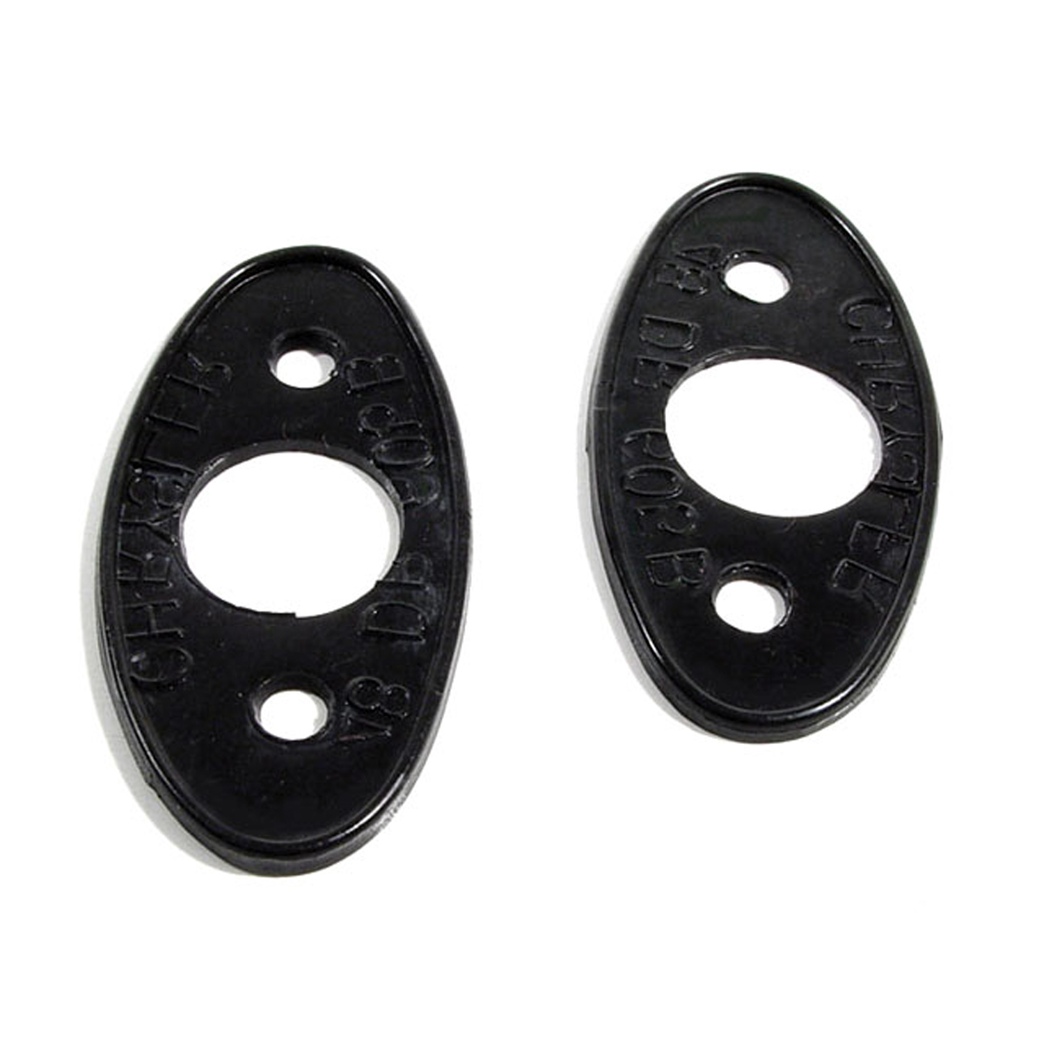 1946 Chrysler Windsor Series Door Handle Pads.  1-1/4 wide X 2-5/8 long.  Pair-MP 605-B